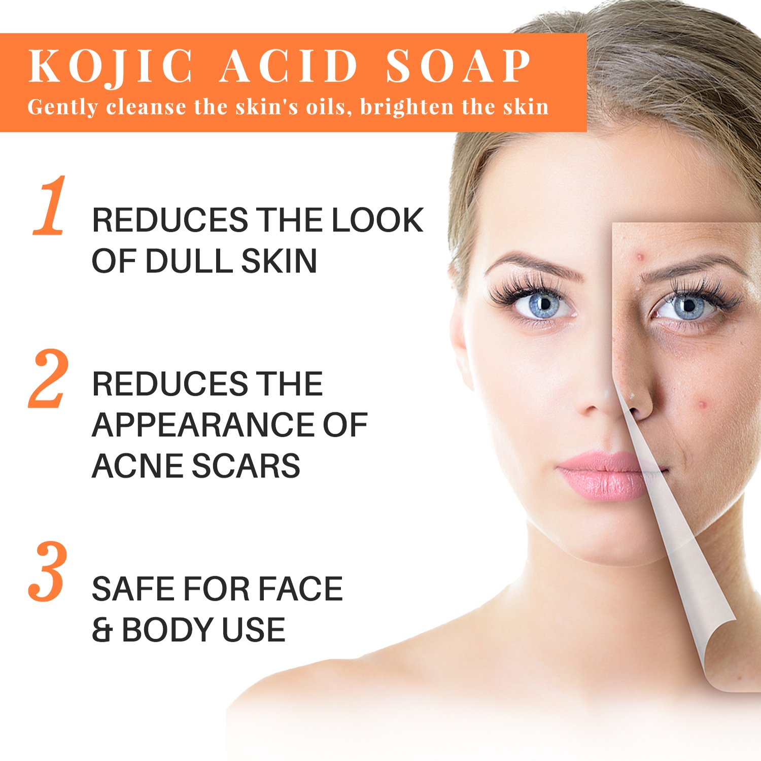 Kojic Acid Soap Clean Body Face Brightening Pigmentation Dark Spots Skin Lightening Kojic Acid Soap 65g
