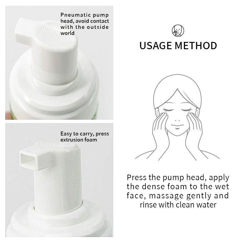 OEM Face Wash Cleanser For Sensitive Skin Aloe Vera Foaming Acne Whitening Foaming Exfoliating Deep Cleaning Mousse Face Wash