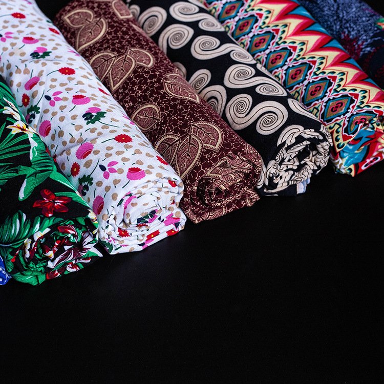 High Quality Baati Somali, Light Weight Soft Touch 30s Challis Flower Print Plain Woven 100% Rayon Fabric For Girls' Dresses/
