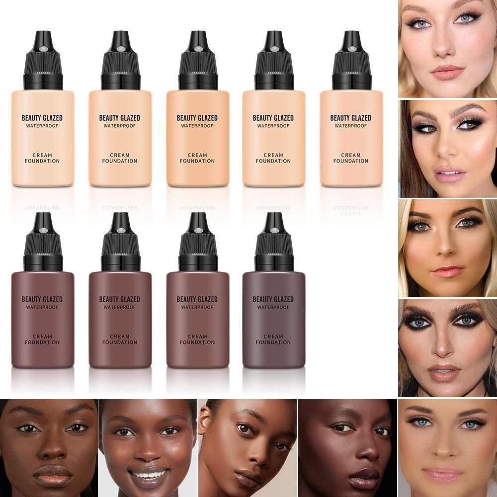Beauty Tanning Matte Lasting Liquid Foundation Glazed dark concealer with high