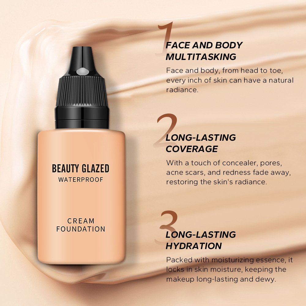Beauty Tanning Matte Lasting Liquid Foundation Glazed dark concealer with high
