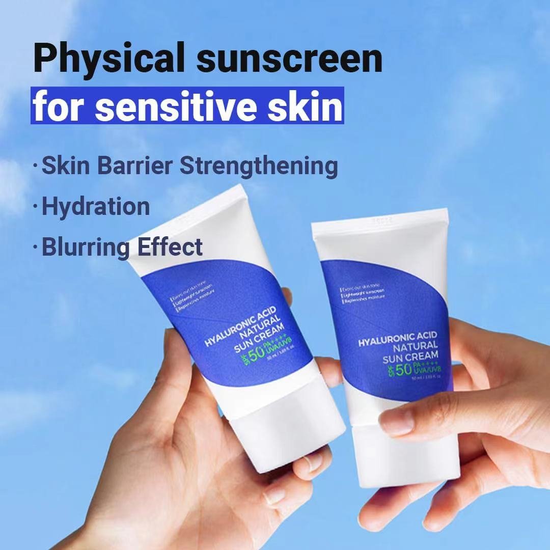 ISNTREEEE Hyaluronic Acid Natural Suncream SPF50 PA+ 50ml Evens out skin tone Lightweight sunscreen Replenishes moisture