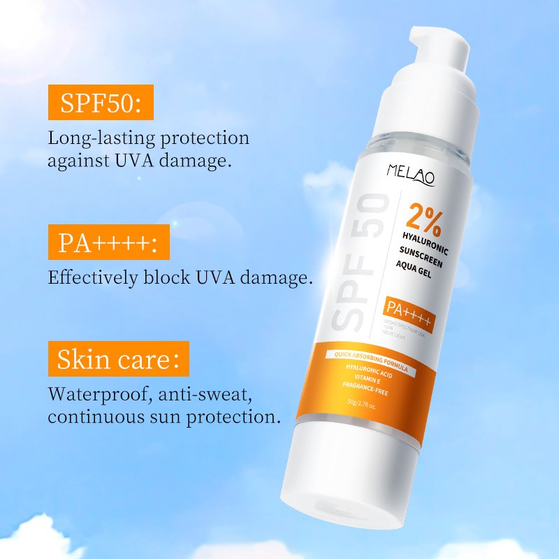 Private Label SPF 50 PA++++ hyaluronic acidc gel sunblock cream custom sunscreen spf 50