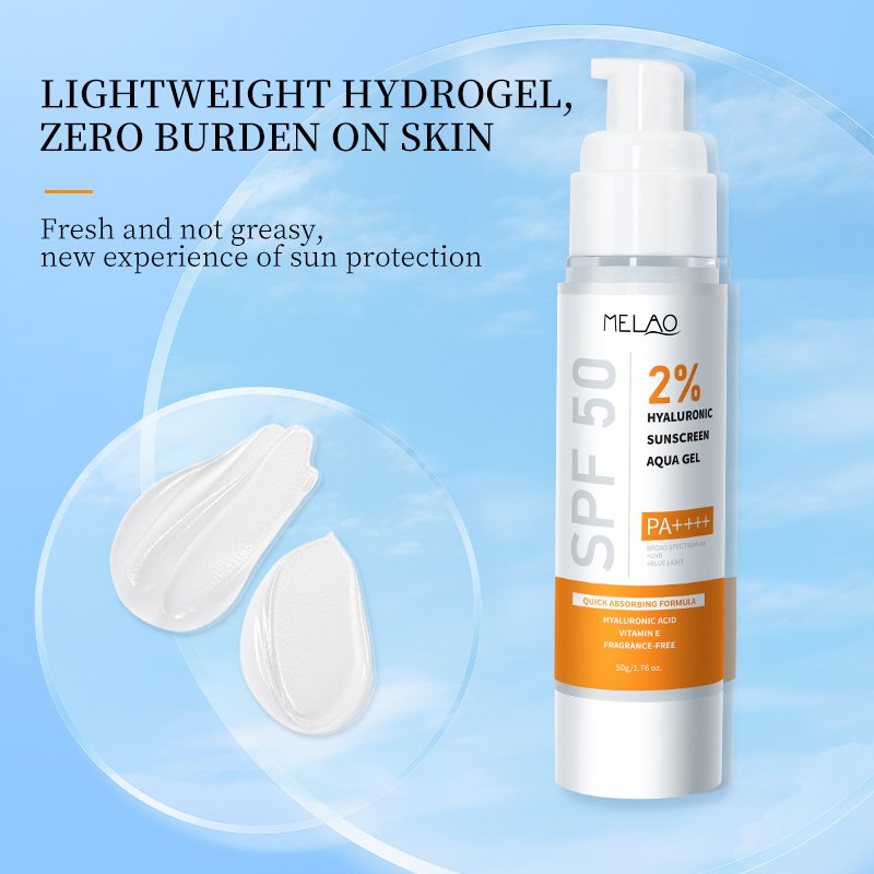 Private Label SPF 50 PA++++ hyaluronic acidc gel sunblock cream custom sunscreen spf 50