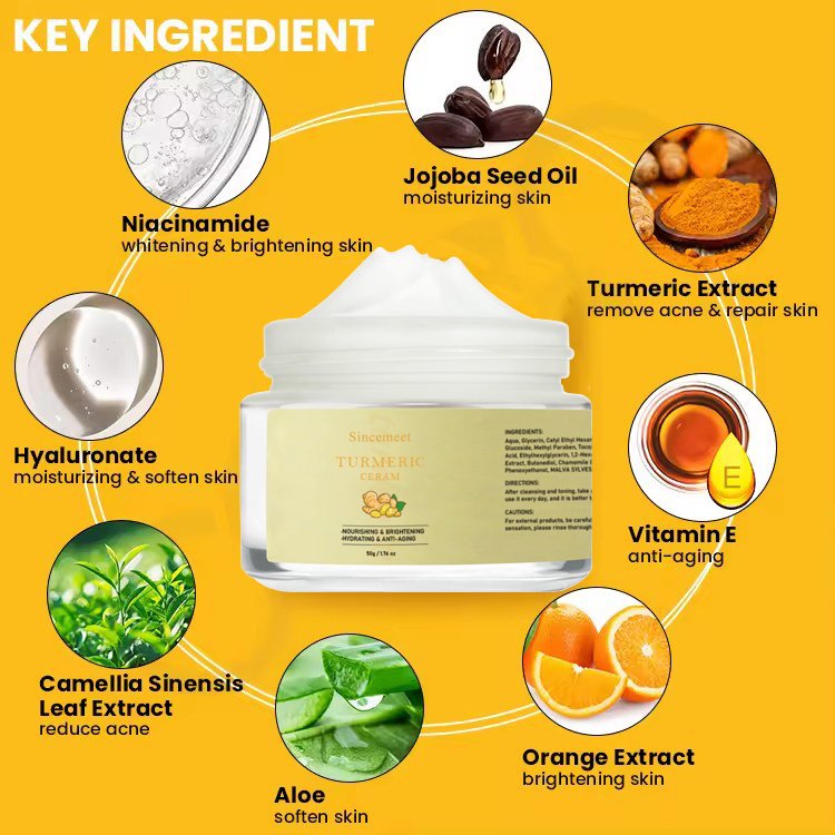 Organic Vegan Vitamin C Turmeric Whitening Wrinkle Remover Moisturizing Best Cream For Face Whitening Cream For Dark Spots