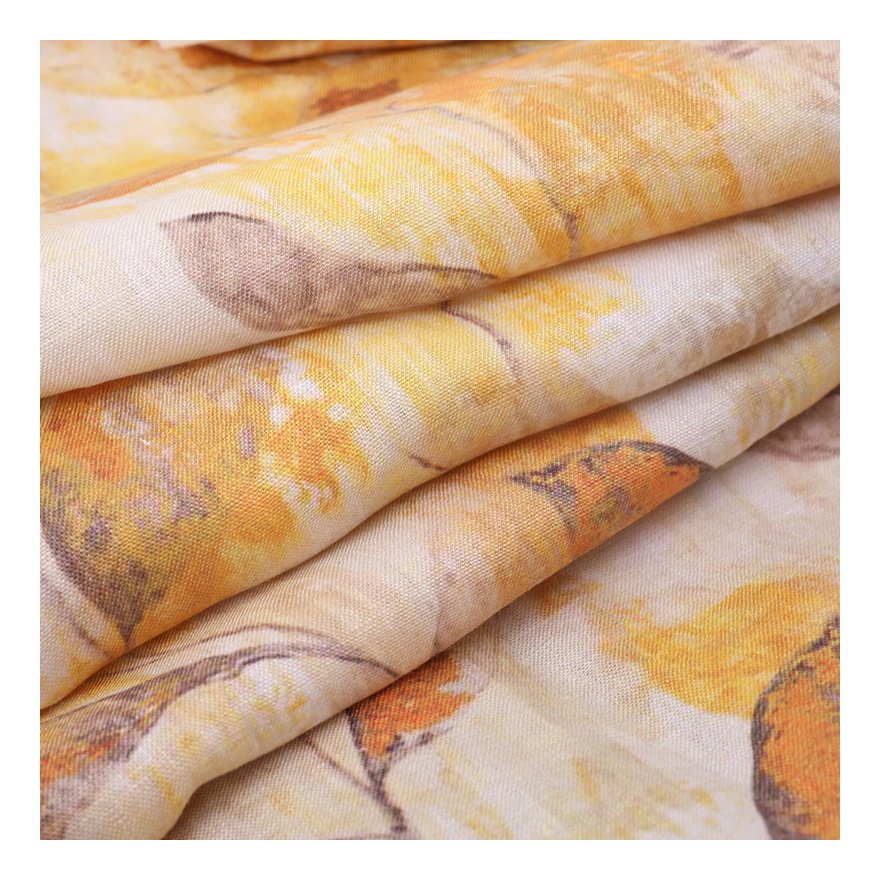 The factory outlet hand drawn watercolor texture custom digital printing 100% linen fabric wholesale for clothing