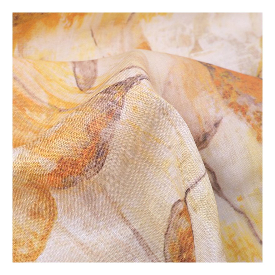The factory outlet hand drawn watercolor texture custom digital printing 100% linen fabric wholesale for clothing