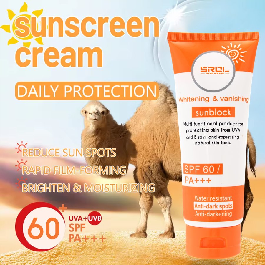 Organic Cream Sunscreen Lotion Whitening Moisturizing UV Waterproof Long Lasting SPF 60 Travel Size Cosmetic Face Sunscreen