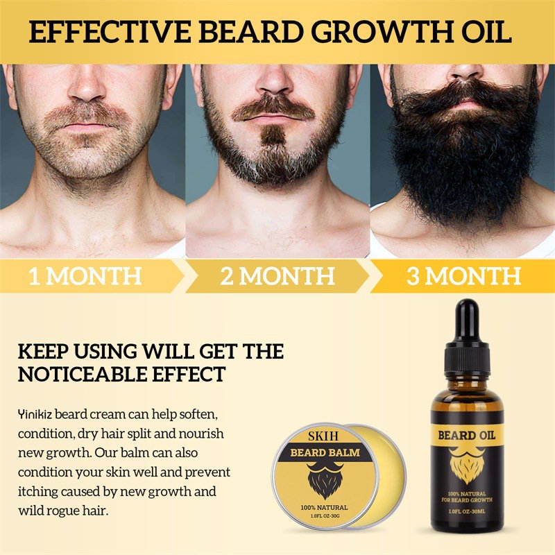 SKIH Private Label Professional Natural Organic Beard Growth Oil Beard Care With Beard Wash And Conditioner