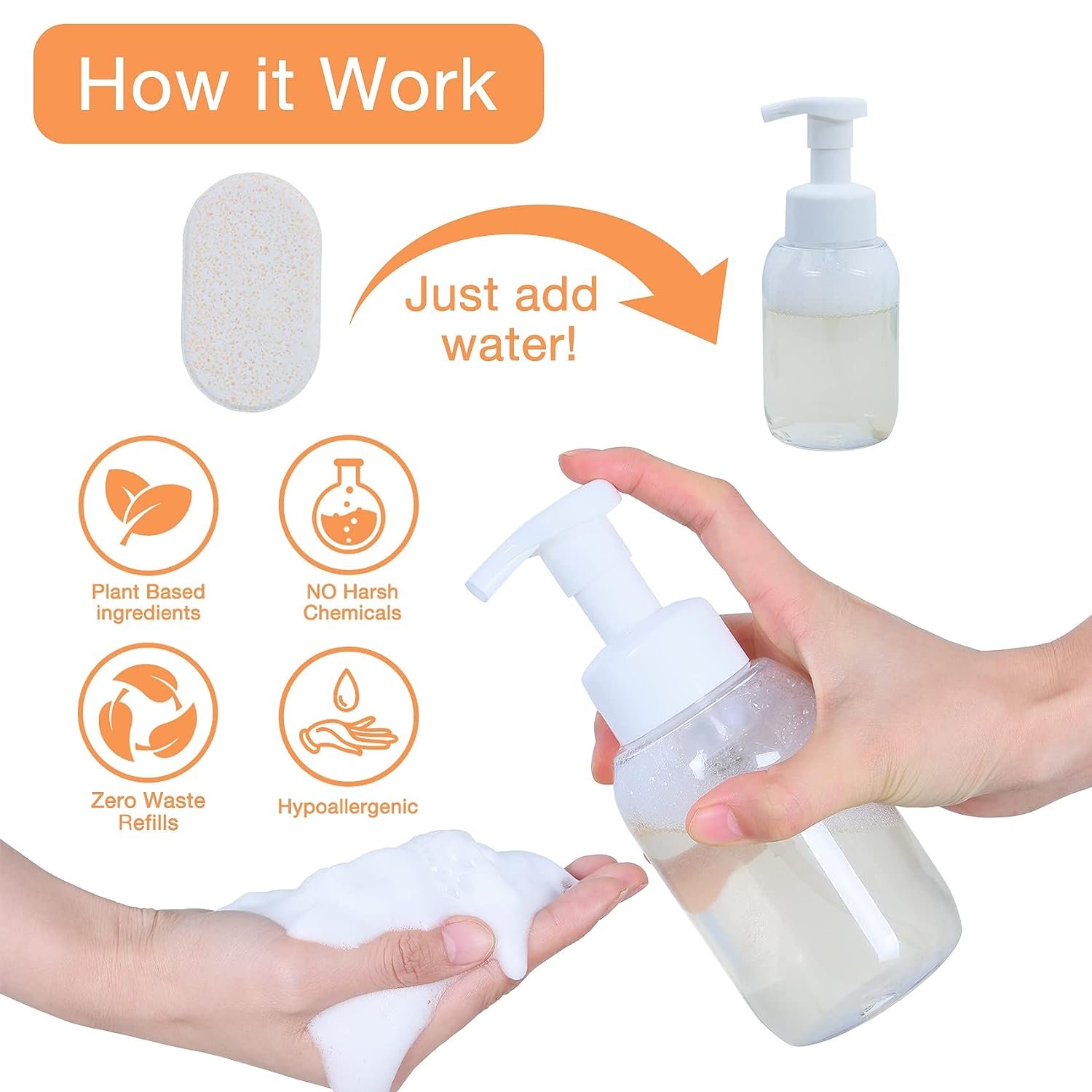 Eco -friendly Organic Natural Cleaner Tablet Hand Wash Foaming Hand Soap effervescent Tablet