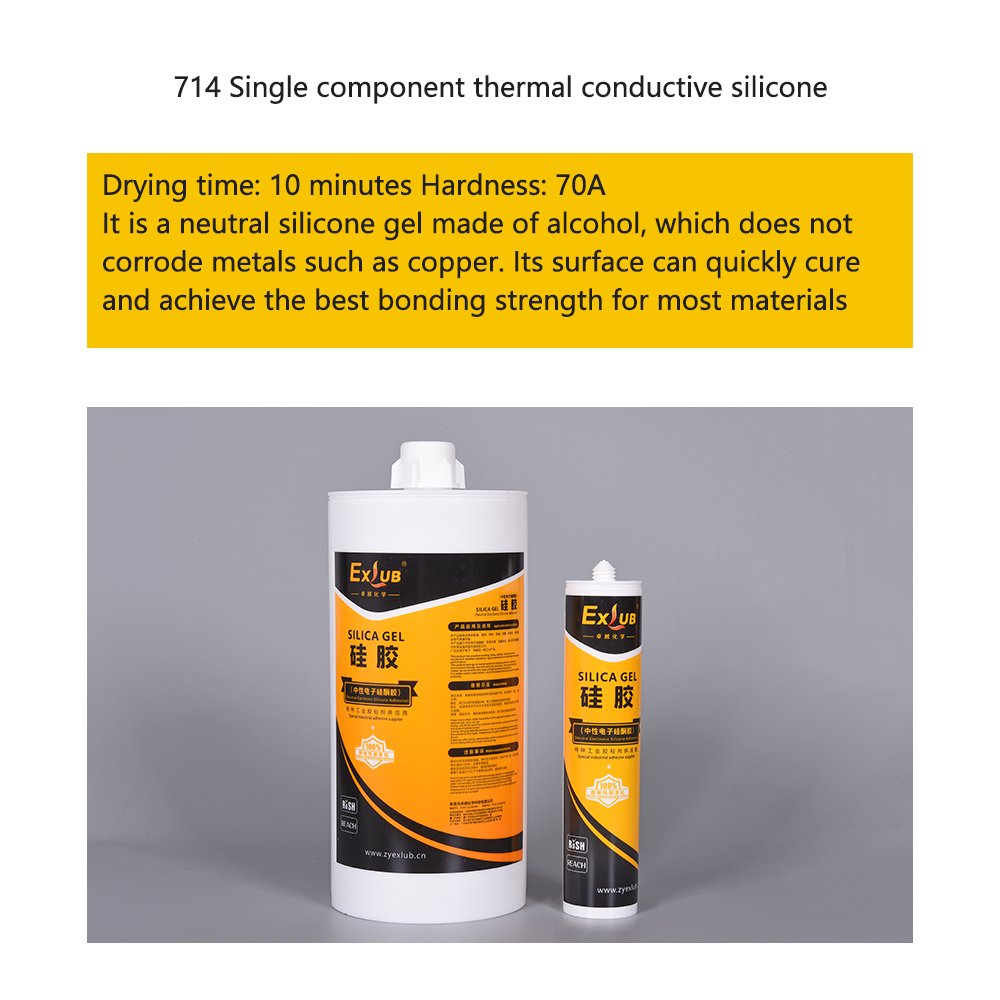 714 single component thermal conductive silicone heating electronic and electrical components adhesive sealant