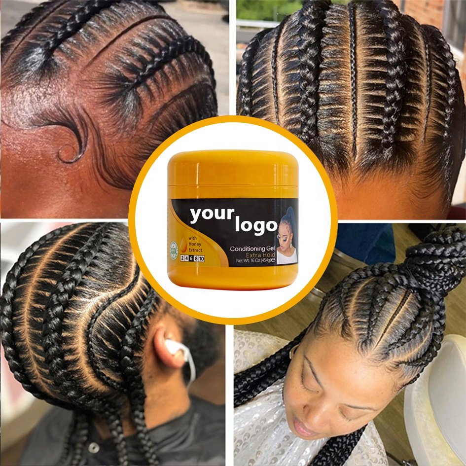 Custom braid gel jam extra hold private label twist loc gel shine jam gel Wholesale Neat Braid Conditioning Shining