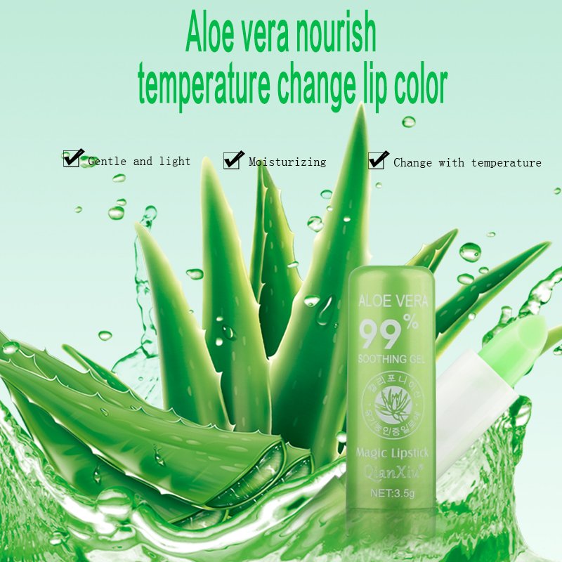 Hot Sale Long Lasting Moisturizing Lipstick Natural Nutritious Aloe Vera Temperature Change Lip Balm