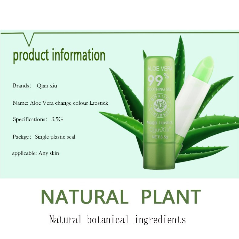 Hot Sale Long Lasting Moisturizing Lipstick Natural Nutritious Aloe Vera Temperature Change Lip Balm