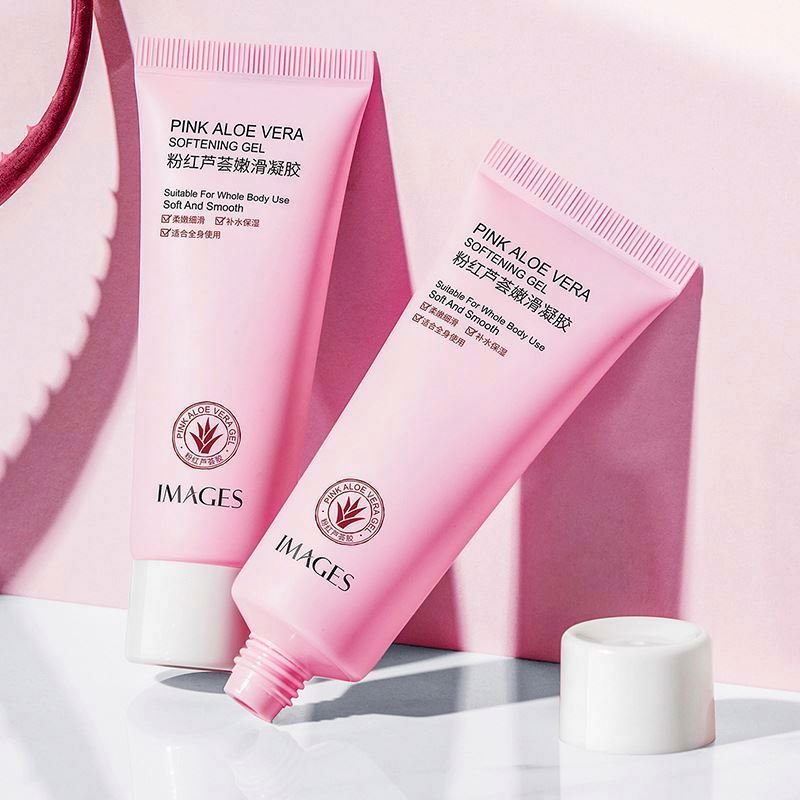 OEM IMAGES organic pink aloe vera moisturizing smoothing skin care beauty products face cream gel