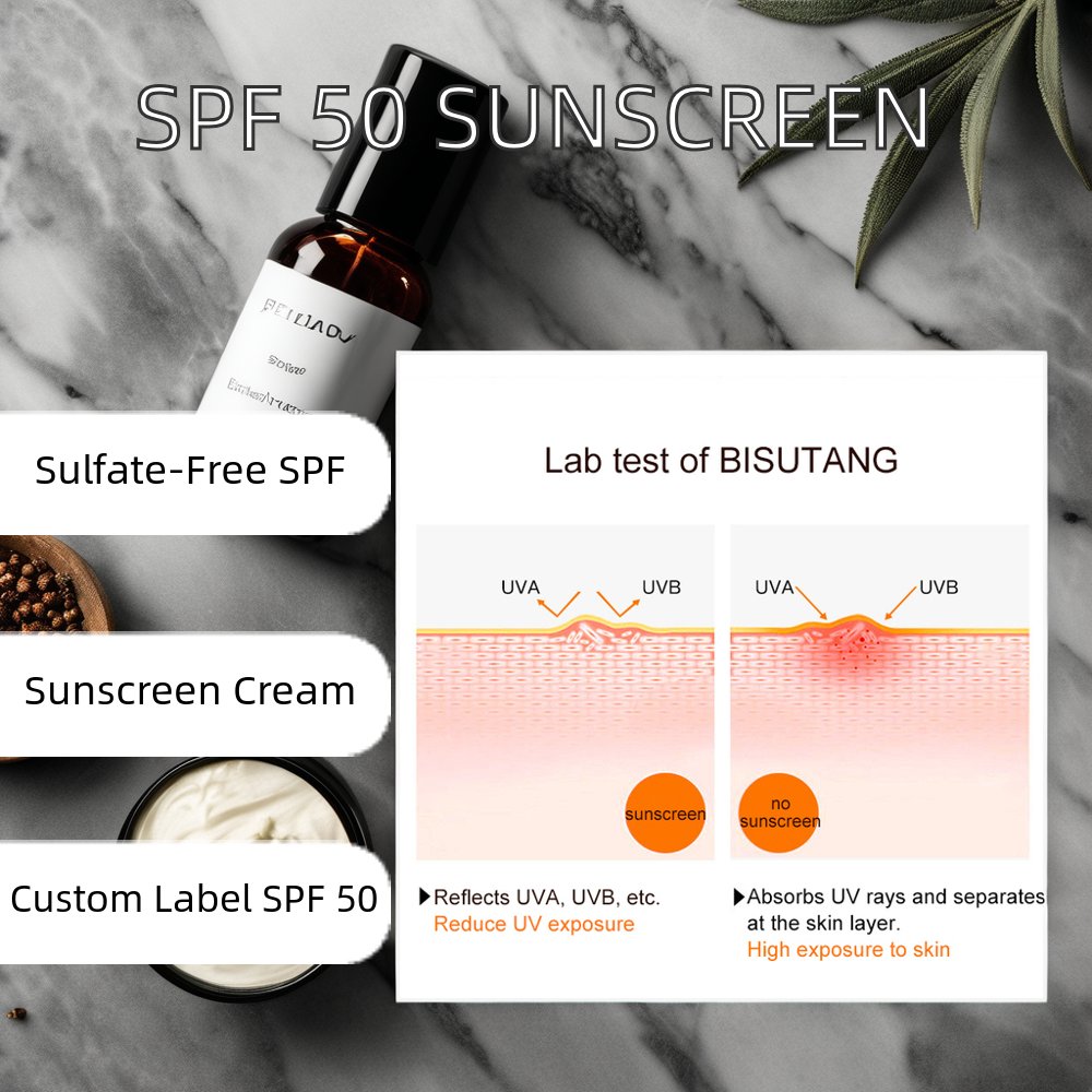 Organic & Natural SPF 50+ Refreshing Non-Greasy White Sunscreen Cream for Face & Body Mineral Ingredients for Men and Women