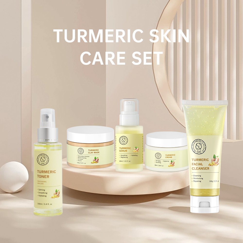 Perfectcare Turmeric skin care set Anti Aging Whitening Brightening Acne Treatment Hydrating Skin Care Set