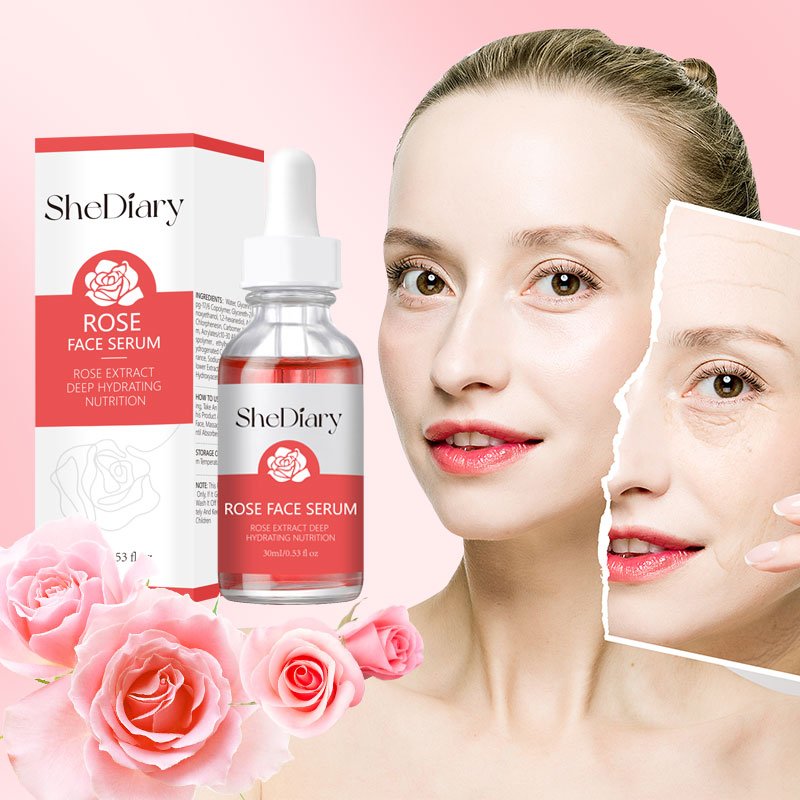 Customized Own Logo Skin Illuminating Rose Elixir Organic Vegan Anti Wrinkle Facial Age Glow New 24K Gold Rose Oil Face Serum