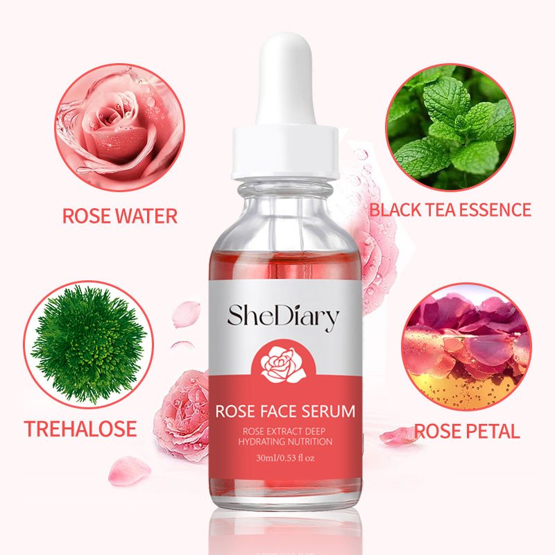 Customized Own Logo Skin Illuminating Rose Elixir Organic Vegan Anti Wrinkle Facial Age Glow New 24K Gold Rose Oil Face Serum