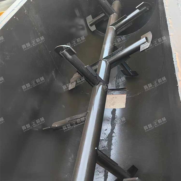 Manure fertilizer horizontal mixer Continuous Double Shaft Mixer Paddle Organic Fertilizer Horizontal Mixer