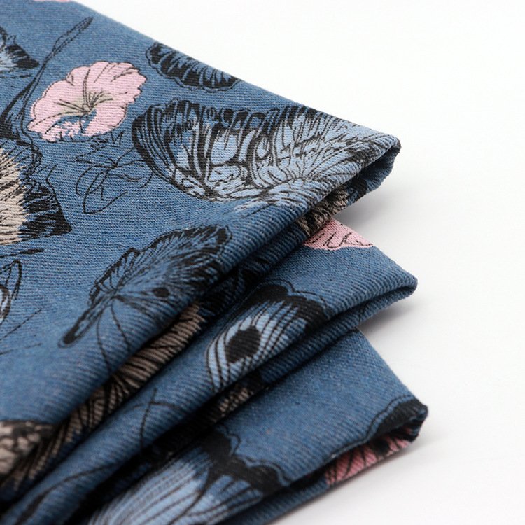 Hot Sale Thin Butterfly, Stripes Stars 100% cotton Material printed heavy coated jeans denim fabric for Jeans Clothing Dress/