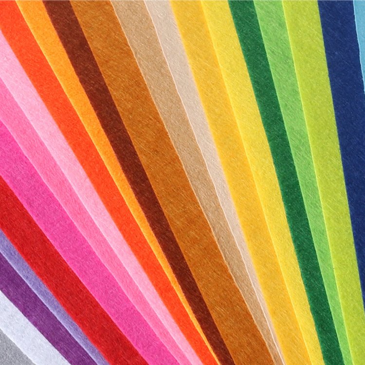 Coloured felt coloured soft felt cloth rolled chemical fiber non-woven back adhesive non-woven flannelette