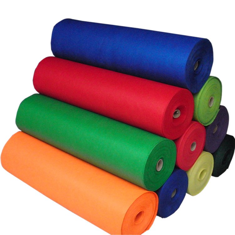 Coloured felt coloured soft felt cloth rolled chemical fiber non-woven back adhesive non-woven flannelette