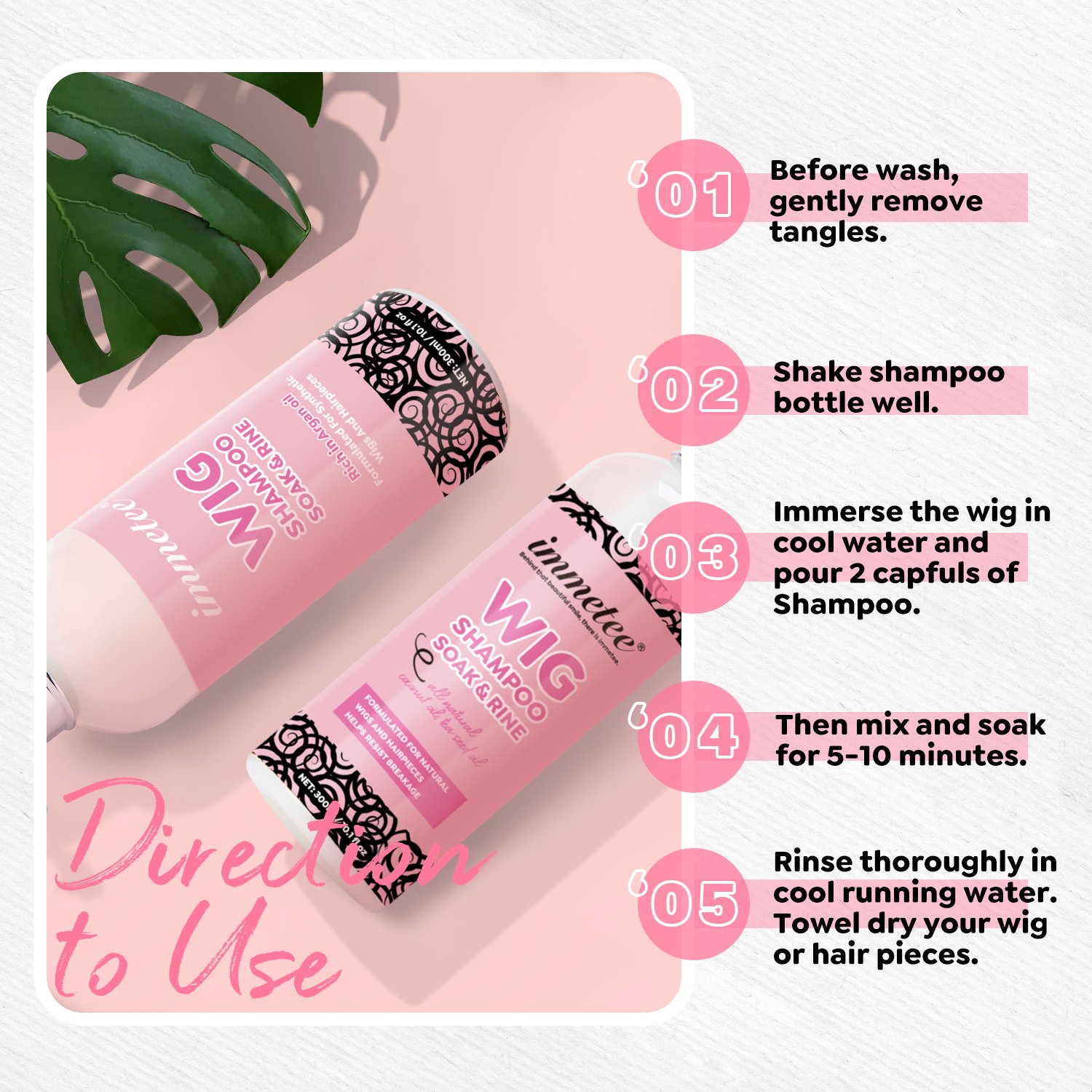 Wigs Care Shampoo Beauty Synthetic Hair Wig Shampoo Soak & Rinse Wig Shampoo And Conditioner Private Label