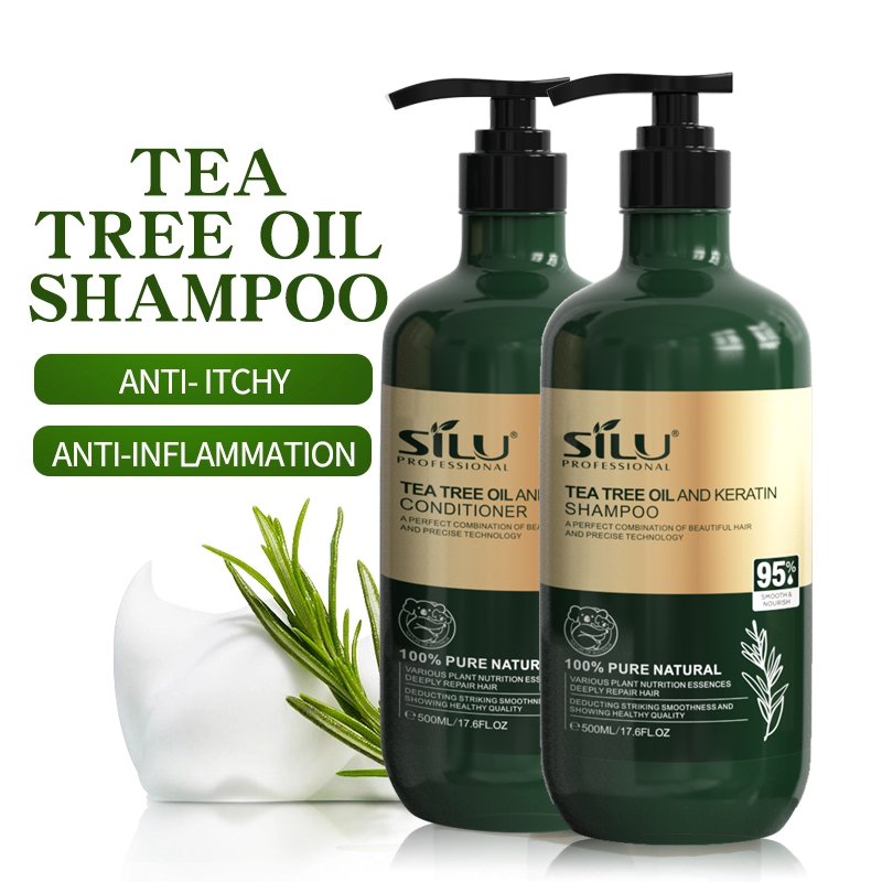 Private Label First Natural growth Organic 500 ml Anti Inflammatory Dandruff Tea Tree Oil Hair Shampoo And Conditioner Set