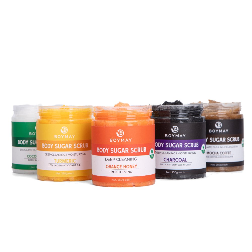 Natural Ingredients Orange Honey Shea Butter Moisturize Deep Cleaning Sugar Body Scrub For Birthday Gifts