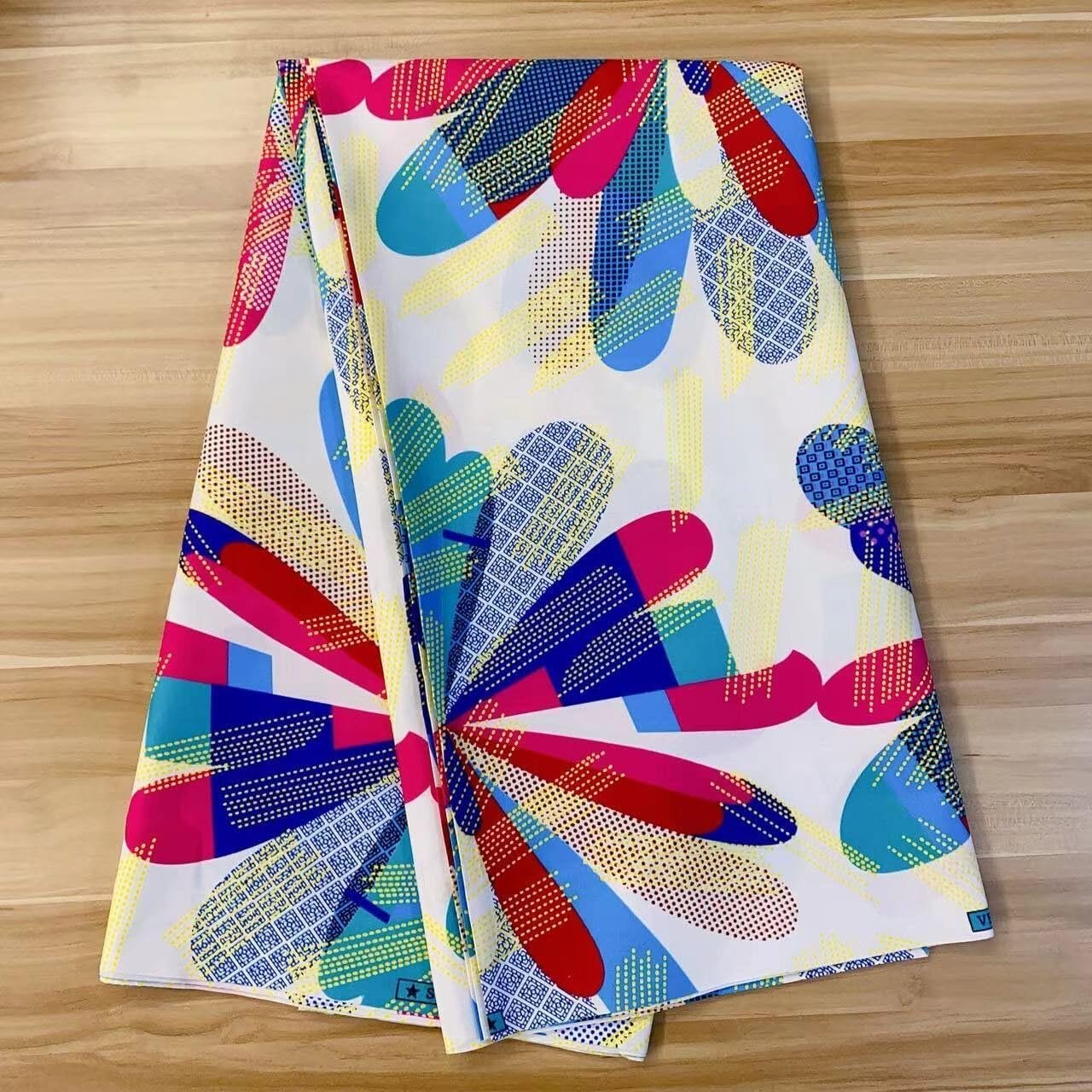 African Culture Patterns Wax Printed Cotton Fabric Vibrant Design Textile Crafts 120gsm Weight