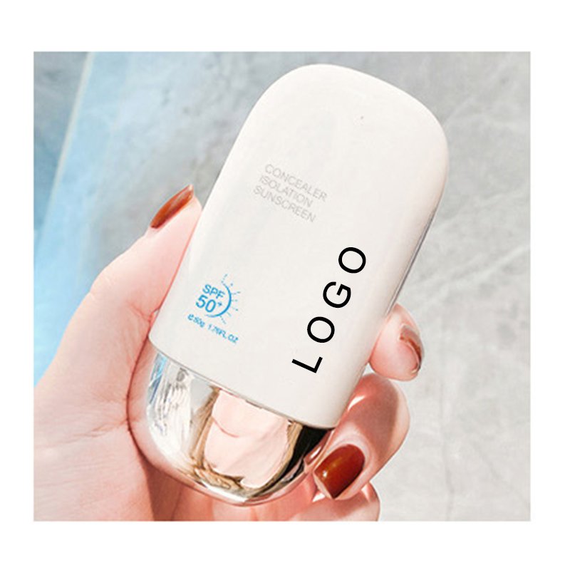 Private label custom logo cream/lotion color zinc oxide whitening oil control long lasting waterproof spf 50+ body sunscreen