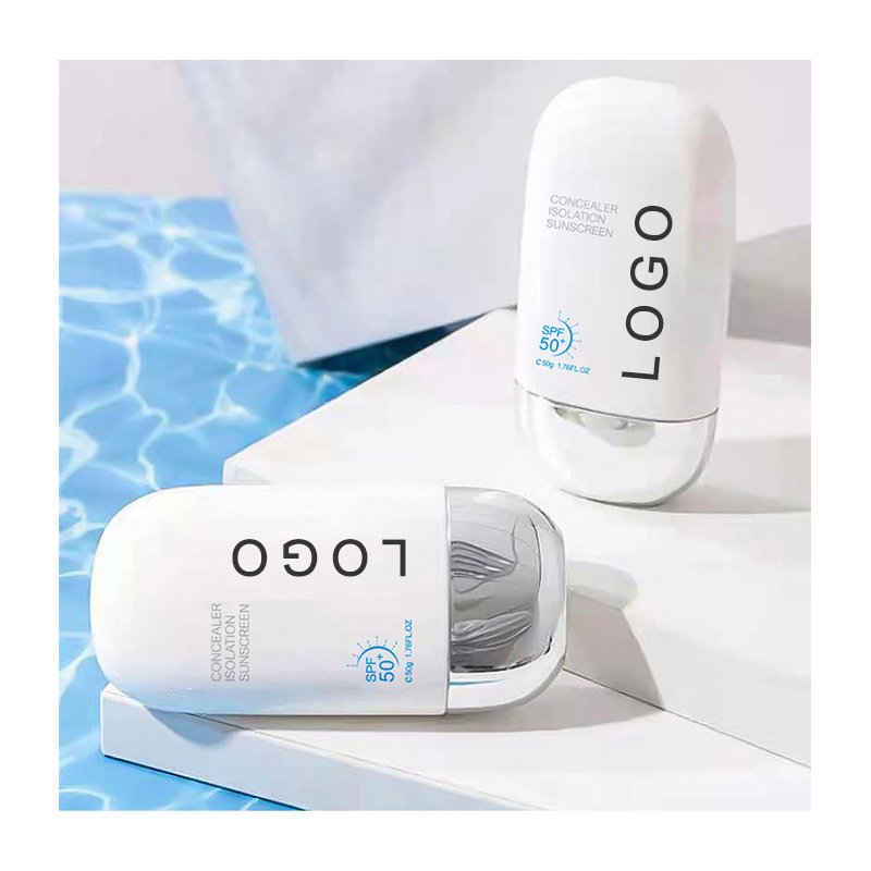 Private label custom logo cream/lotion color zinc oxide whitening oil control long lasting waterproof spf 50+ body sunscreen