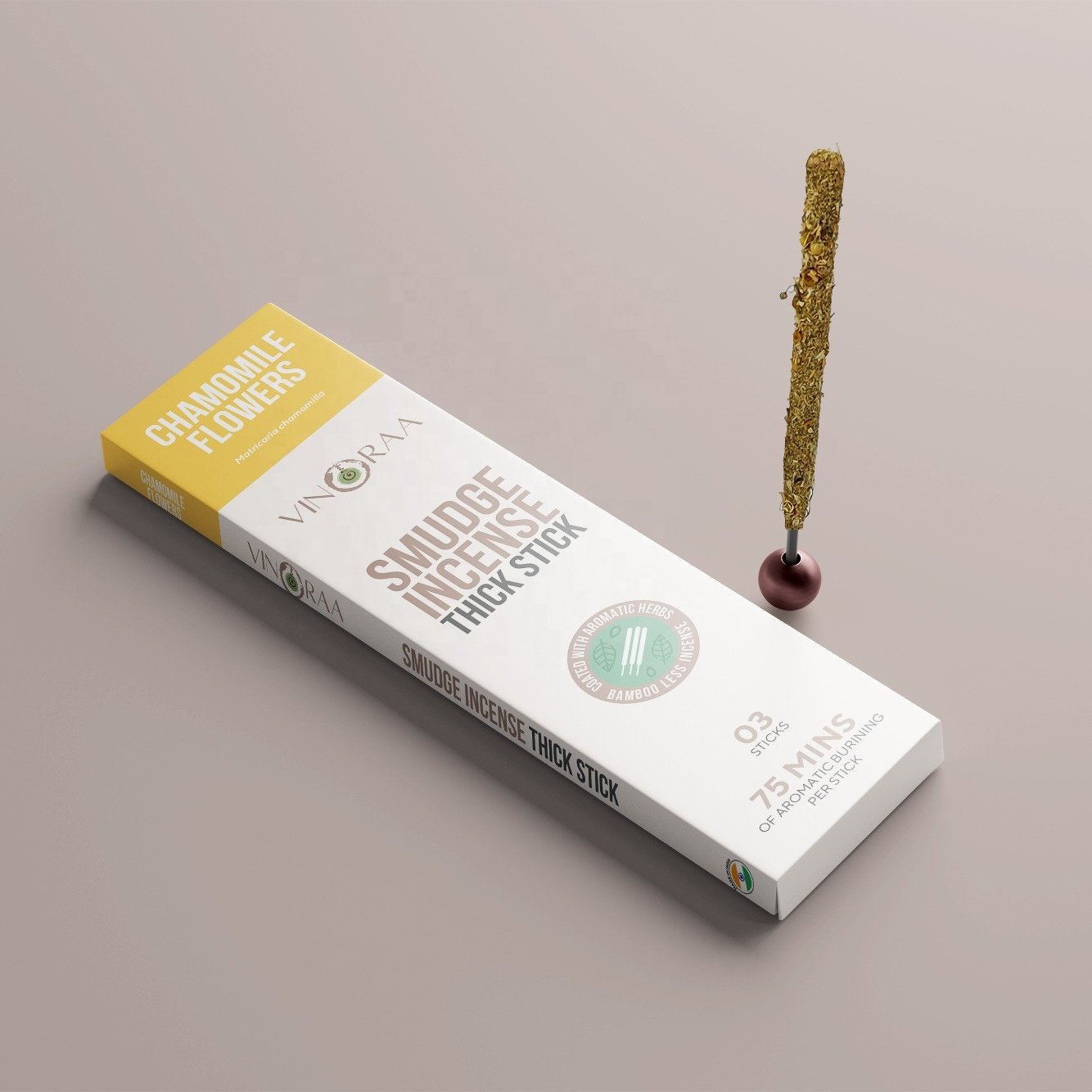 Organic Chamomile Smudge Incense Stick Eco-Friendly Aromatherapy Incense for Relaxation Made from Wood