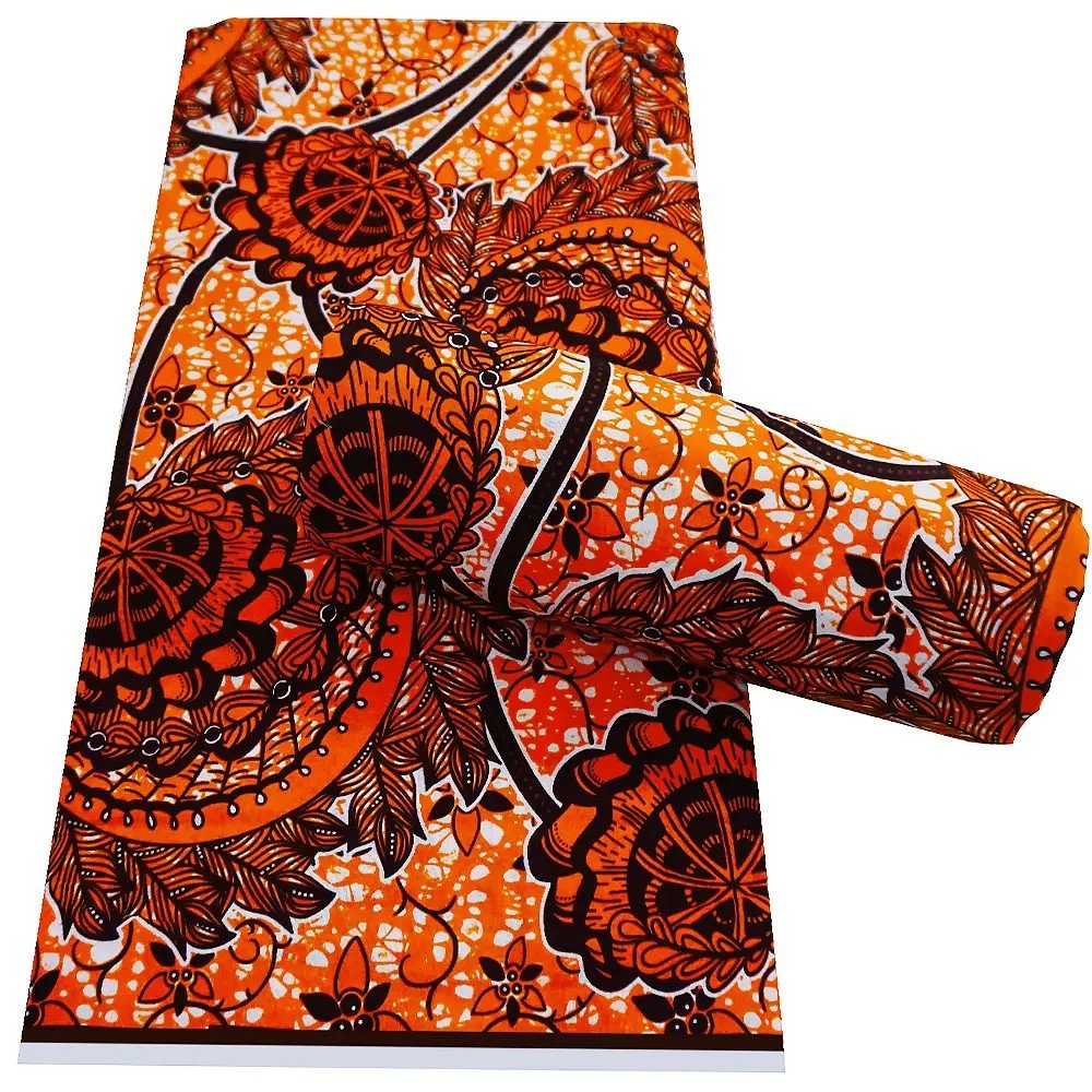 loincloth textile ankara wax cotton fabrics african java wax printed gold print fabric hollandais 6 yards