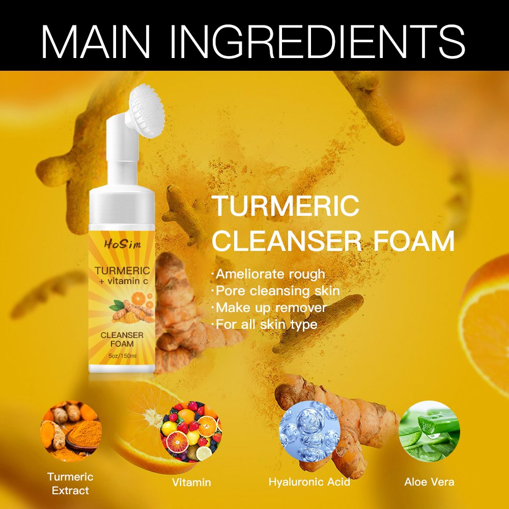 Wholesale Private Label Hot Sale Skin Care Natural Vegan Turmeric Face Body Set Facial Serum Clay Mask Cream Cleanser Foam