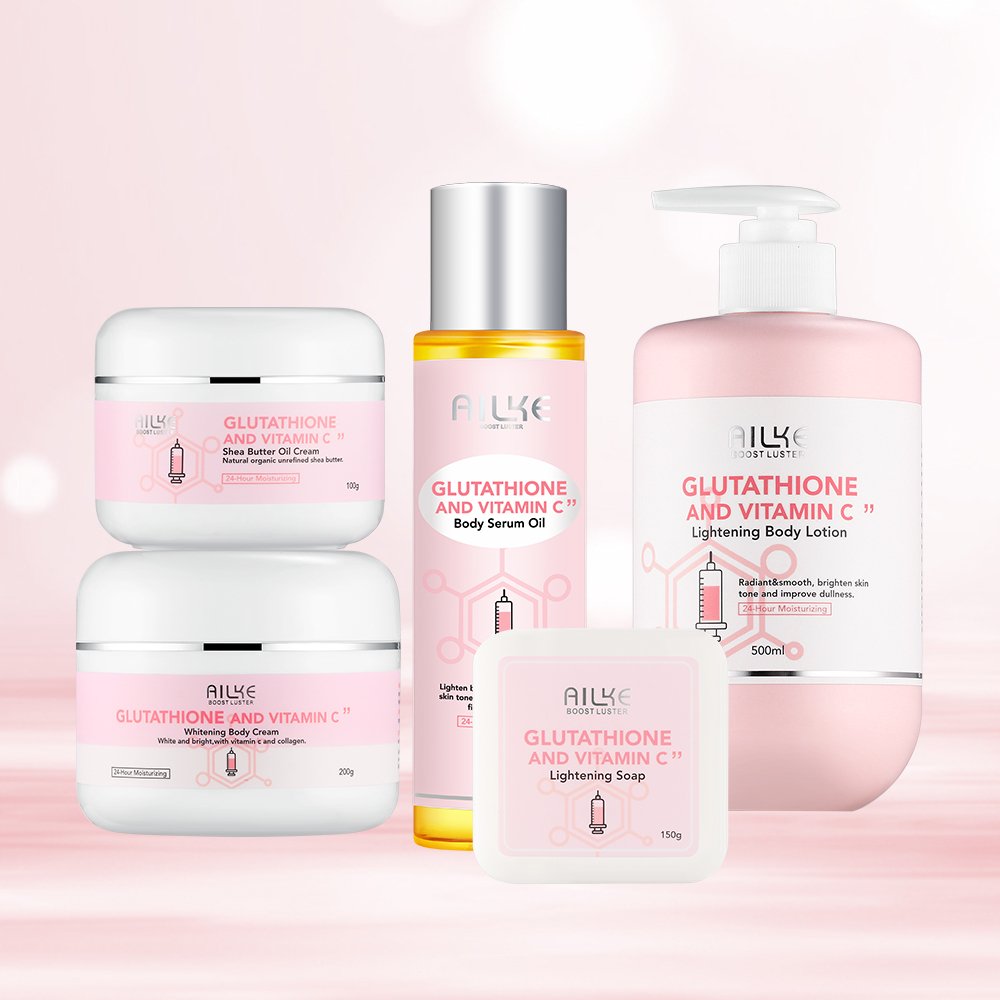 AILKE Organic Best Moisturizing and Whitening Boby Lotion Care Set Natural Glutathione Vitamin C for Body Skin Care