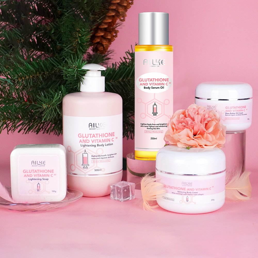 AILKE Organic Best Moisturizing and Whitening Boby Lotion Care Set Natural Glutathione Vitamin C for Body Skin Care