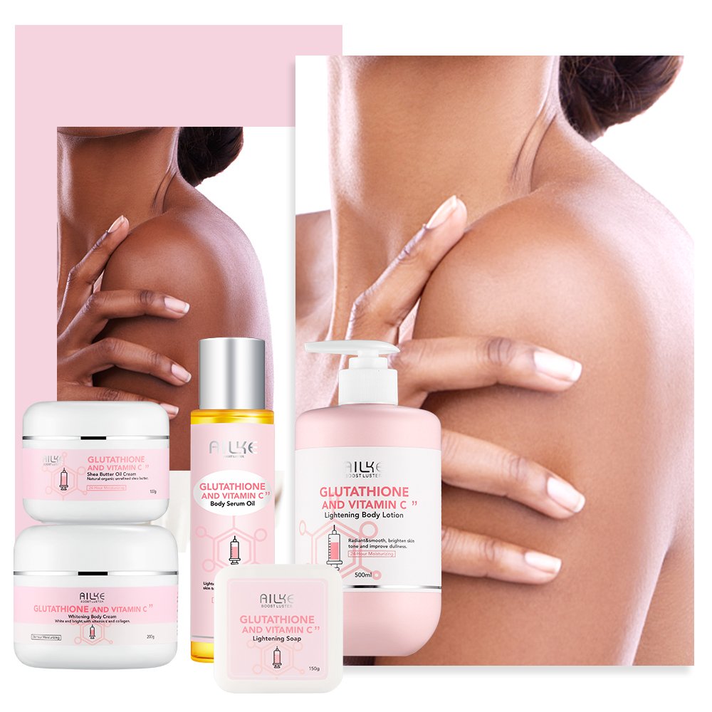 AILKE Organic Best Moisturizing and Whitening Boby Lotion Care Set Natural Glutathione Vitamin C for Body Skin Care