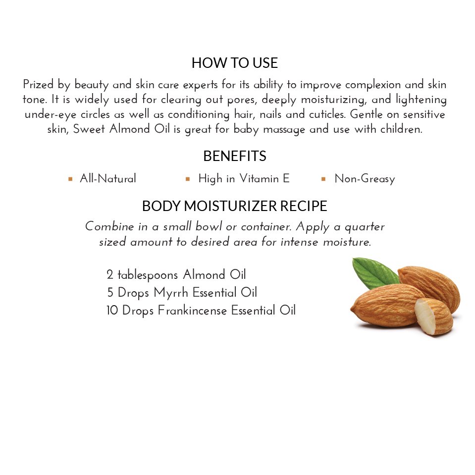 Pure Organic Sweet Almond Essential Oil Bulk Bitter Almond Oil Carrier Oils Cold Pressed Suppliers