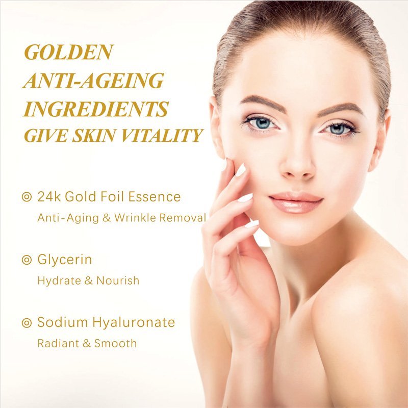 Beauty Facial Anti 24k Acne Aging Face Skin Care Set Organic Women Private Label Whitening gold Skincare Set