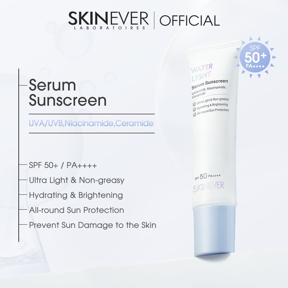 SKINEVER Aloe-Infused Mineral Water Light Serum Sunscreen Ultra-Light Non-Greasy Face Lotion Hydrating Brightening 50 Sunblock