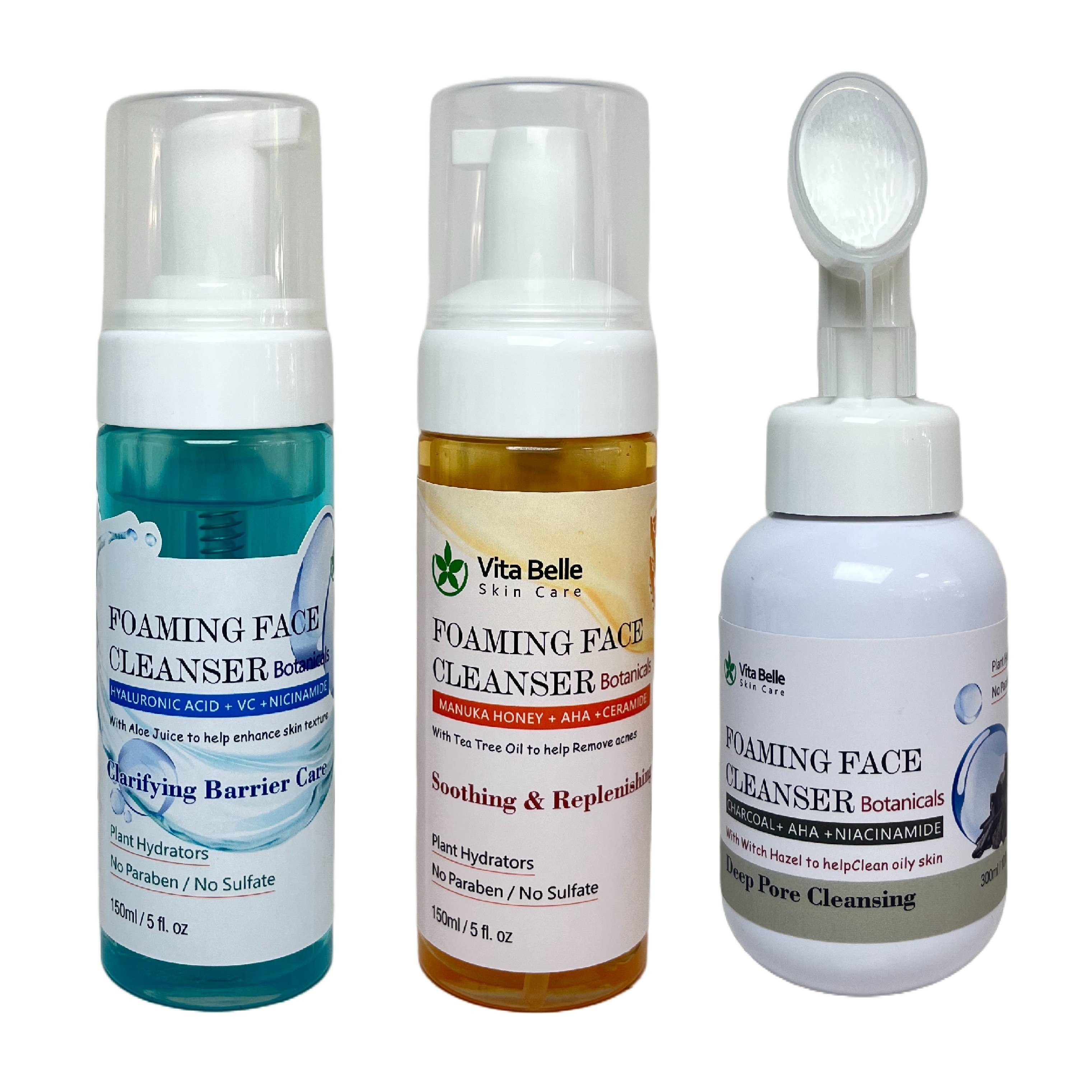 Deep Cleansing Face Wash Perfectly Balanced Foaming Face Cleanser with silicon brush massage