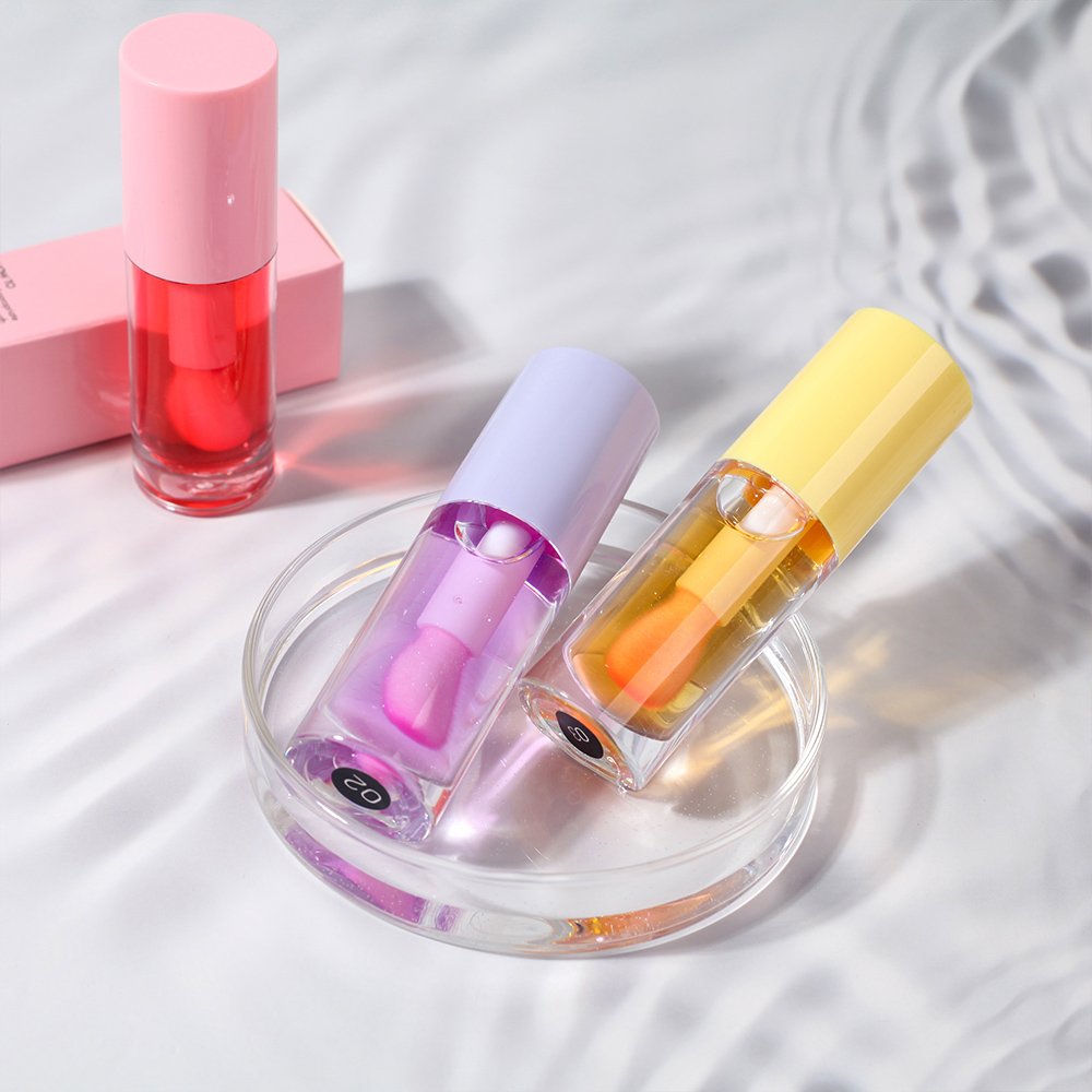 2 in 1 color changing fruit lip glow oil private label tinted vegan collagen makeup plumping blush lip oil
