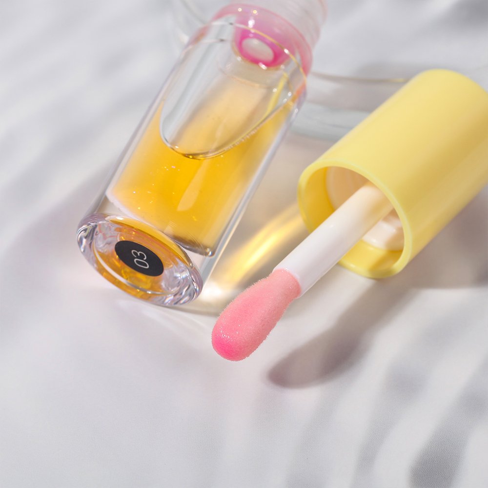 2 in 1 color changing fruit lip glow oil private label tinted vegan collagen makeup plumping blush lip oil