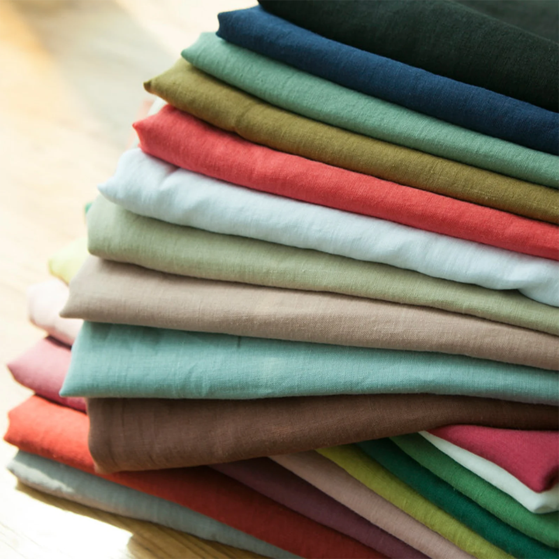 HOT SELLING HIGH QUALITY 100% LINEN YARN PLAIN DYED FABRIC