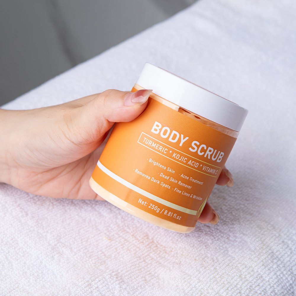 Wholesale OEM Private Label Anti Aging Skincare Colorful Olive Oil Organic Turmeric Body Scrub For All Skin Type