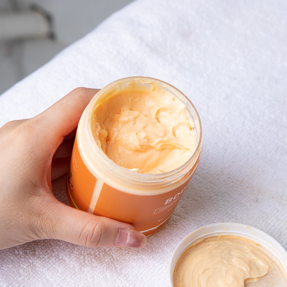 Wholesale OEM Private Label Anti Aging Skincare Colorful Olive Oil Organic Turmeric Body Scrub For All Skin Type