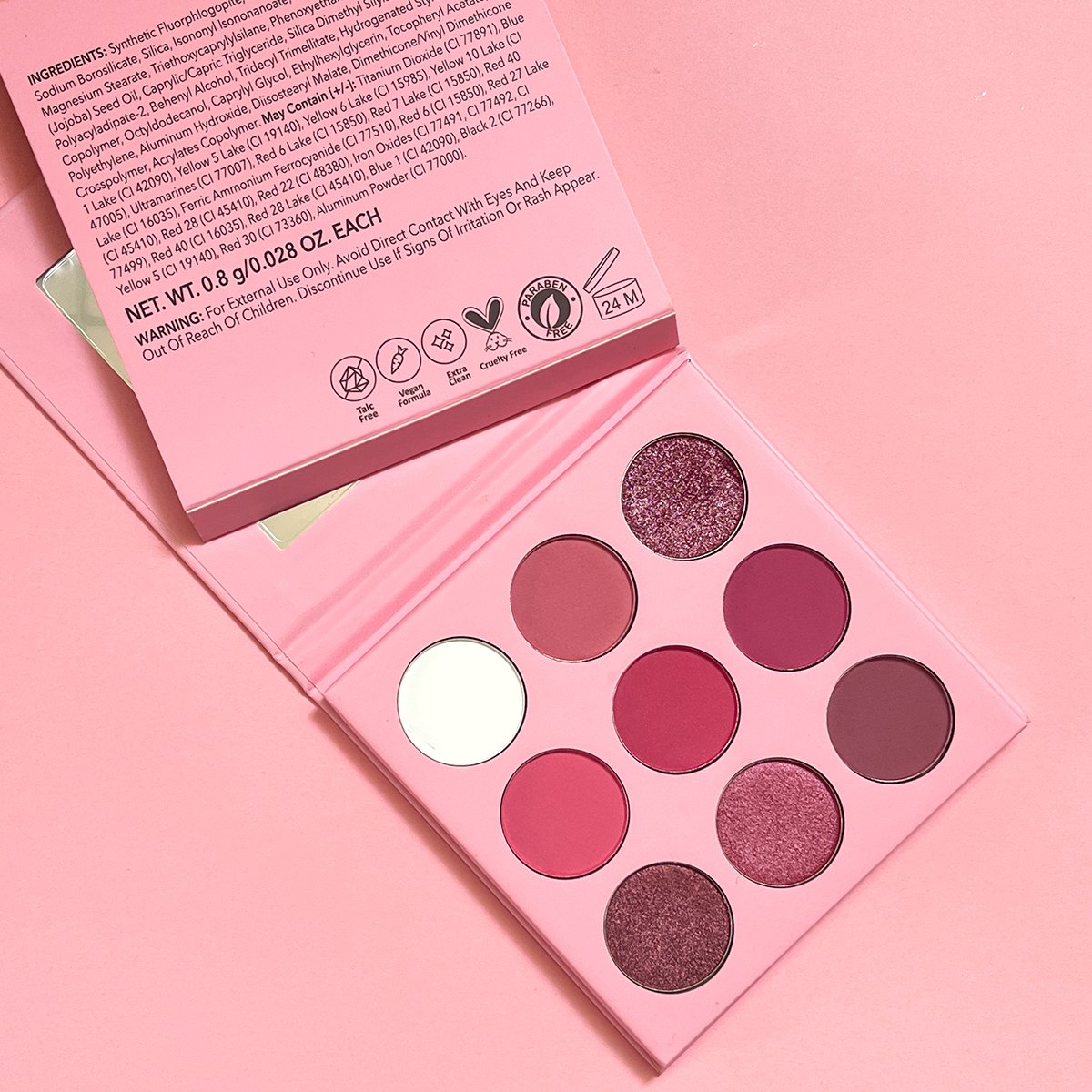 DIY bright long lasting organic eyeshadow palette free sample cruelty free professional makeup eyeshadow palette