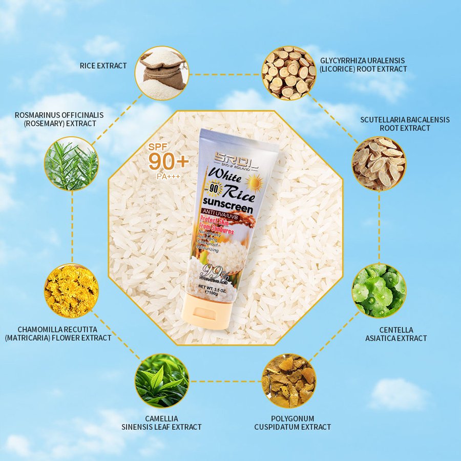 Wholesale Organic SPF 60 Brightening Waterproof Sunscreen Cream Facial Skin Care Physical Sunblock Lotion for Face and Body